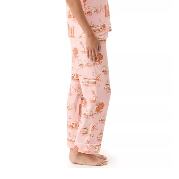 NEW Katie Kime Nashville Toile Pink Orange Pajama Pant Size Large - Picture 6 of 6